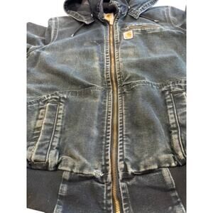 "CARHARTT" Fleeced Lined Coat SZ 8/10 Detachable Hood Workwear Grandpa Core Warm